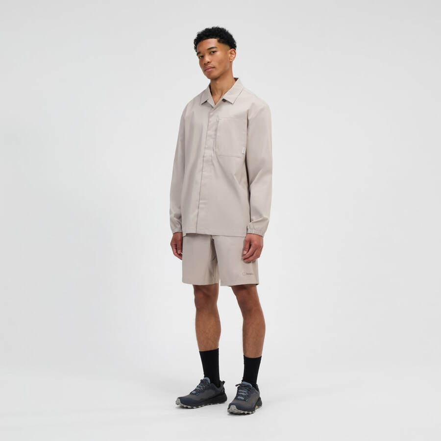 men s explorer ls overshirt - grau berghaus