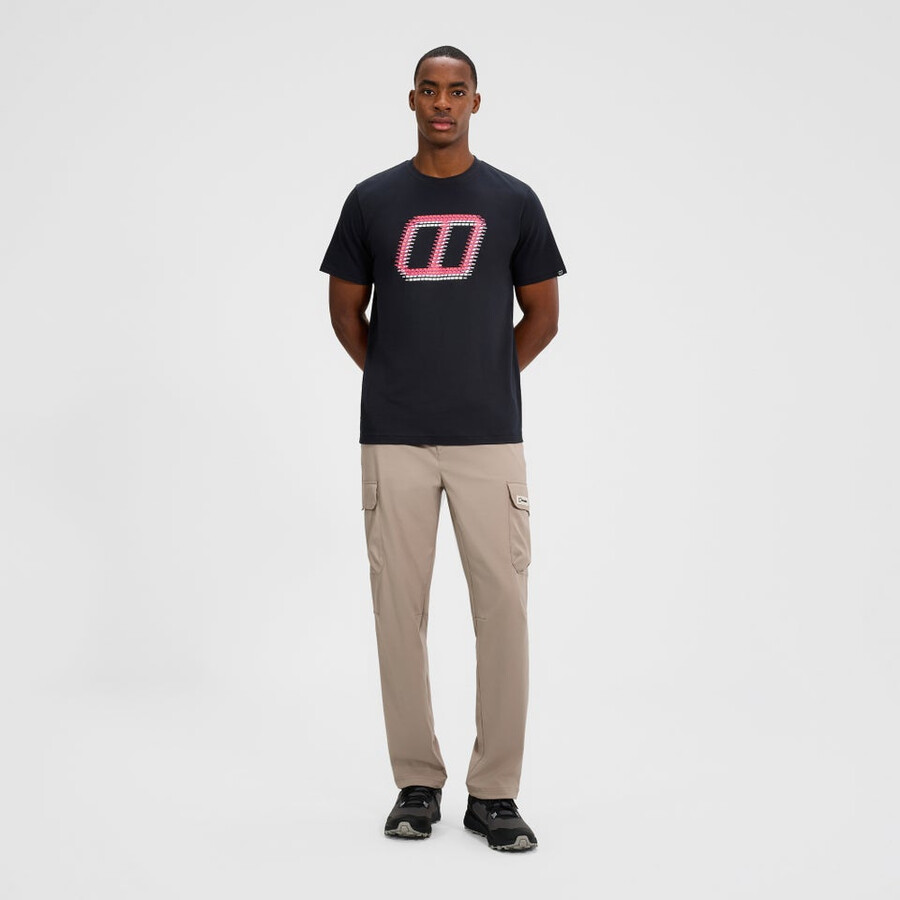 men s glitched blöcke tee - black die berghaus