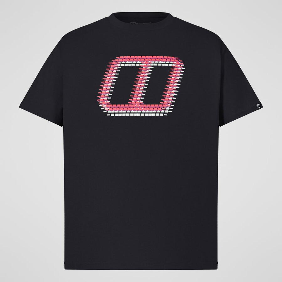 men s glitched blöcke tee - black die berghaus