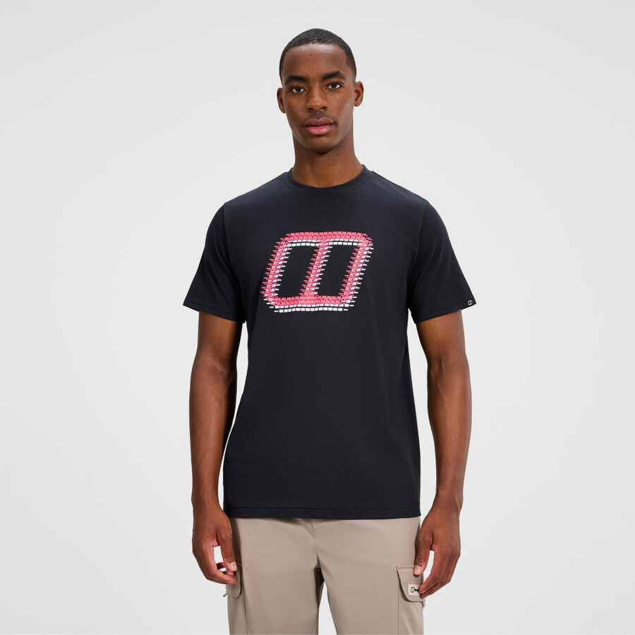 men s glitched blöcke tee - black die berghaus