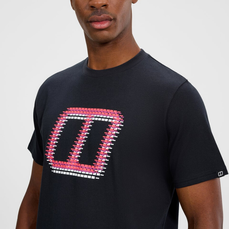men s glitched blöcke tee - black die berghaus
